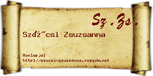 Szücsi Zsuzsanna névjegykártya